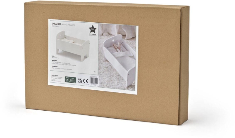 Kid's Concept - Łóżeczko dla lalek z pościelą | Multicolor (KID'S HUB)
