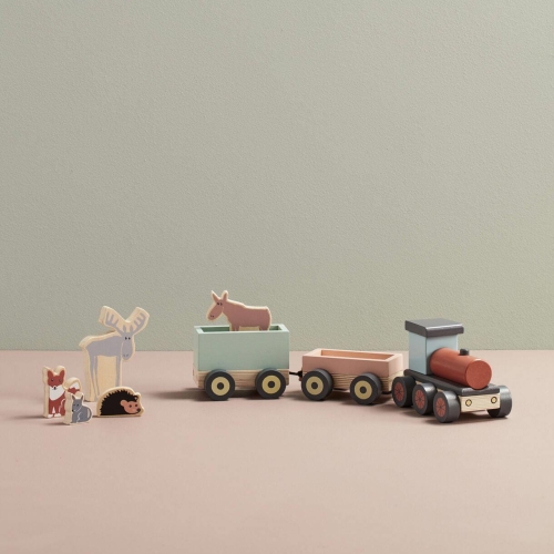 Kid's Concept - Pociąg ze zwierzątkami | Multicolor (EDVIN)