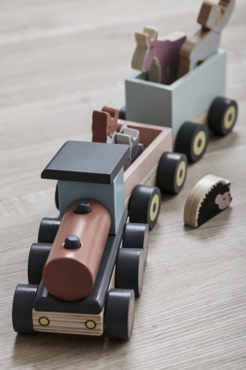 Kid's Concept - Pociąg ze zwierzątkami | Multicolor (EDVIN)
