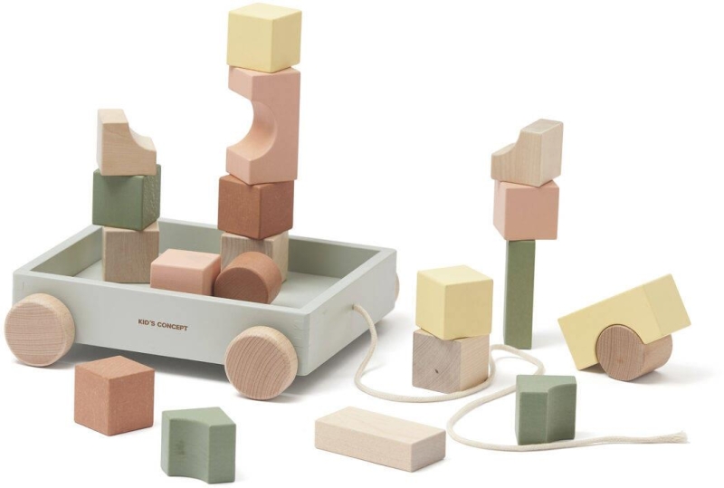 Kid's Concept - Wózek z klockami EDVIN | Multicolor (EDVIN)