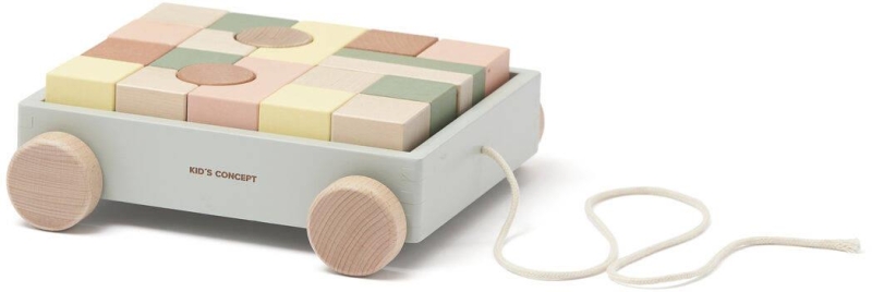 Kid's Concept - Wózek z klockami EDVIN | Multicolor (EDVIN)