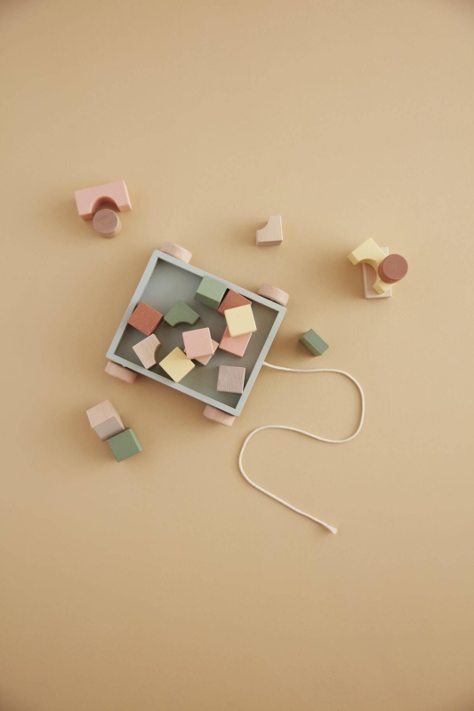 Kid's Concept - Wózek z klockami EDVIN | Multicolor (EDVIN)