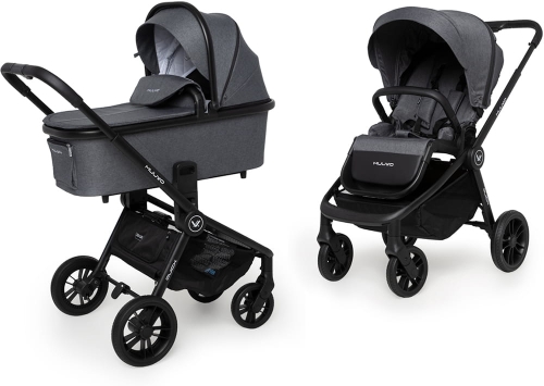 Muuvo Quick - wielofunkcyjny wózek dziecięcy, zestaw 2w1 | Carbon Graphite