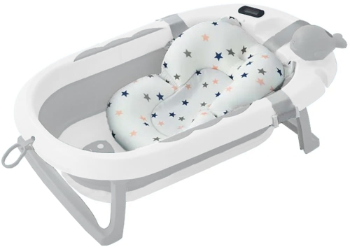 Primabobo Ola - składana wanienka z termometrem i poduszką | Szary