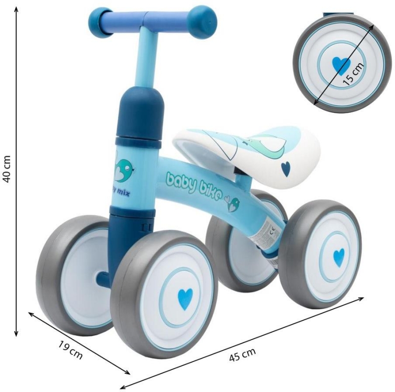 Baby Mix Baby Bike - jeździk czerokołowy | Fruit Blue
