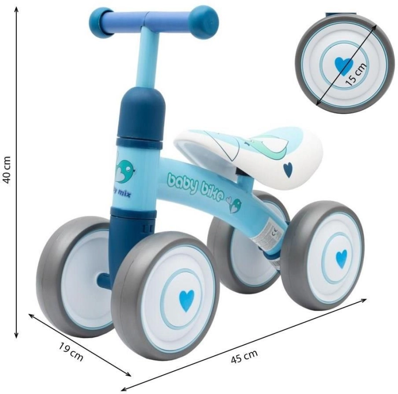 Baby Mix Baby Bike - jeździk czerokołowy | Fruit Pink