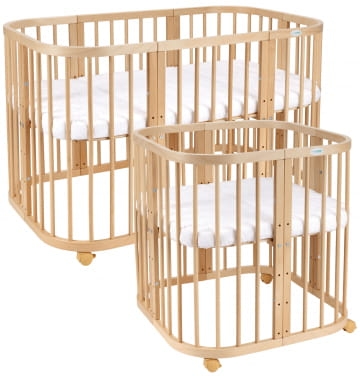 Waldin - łóżeczko W2 7w1 z materacem | Natural