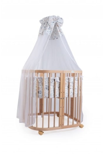 Waldin - wyposażenie, tekstylia do łóżeczka 7w1 | Sowy