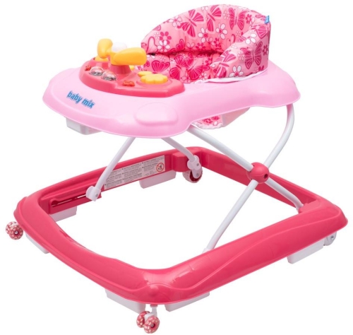 Baby Mix - chodzik z kierownicą | Dark Pink