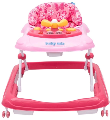Baby Mix - chodzik z kierownicą | Dark Pink