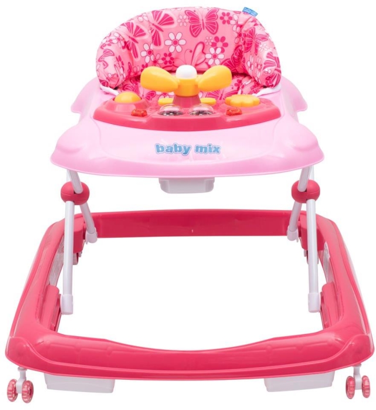 Baby Mix - chodzik z kierownicą | Dark Pink