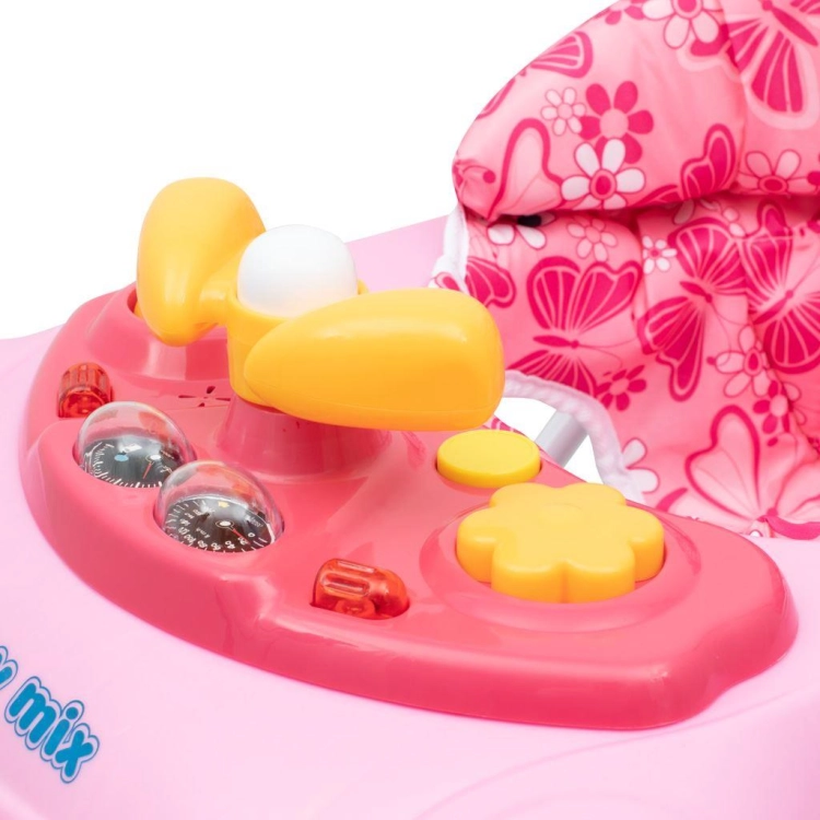 Baby Mix - chodzik z kierownicą | Dark Pink