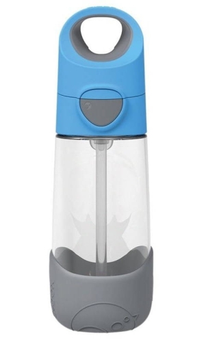 b.box - butelka tritanowa ze słomką 450 ml | Blue Slate