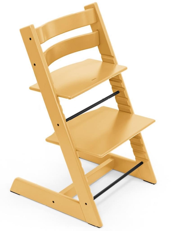 STOKKE Stokke Tripp Trapp - krzesełko do karmienia z litego drewna dla dzieci i dorosłych | Beech - Sunflower Yellow