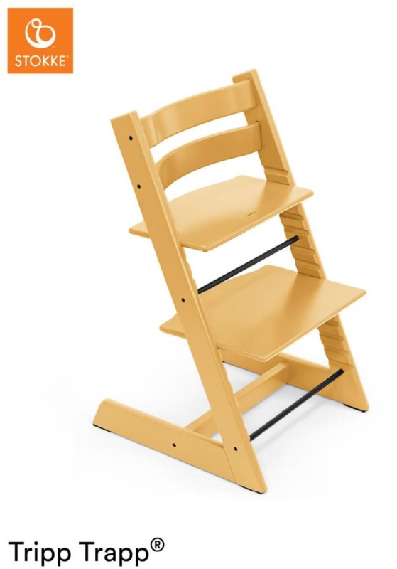 STOKKE Stokke Tripp Trapp - krzesełko do karmienia z litego drewna dla dzieci i dorosłych | Beech - Sunflower Yellow