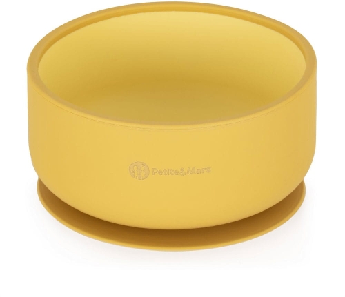 Petite&Mars Take&Match - dwukolorowa miseczka z przyssawką,  450 ml | Intense Ochre
