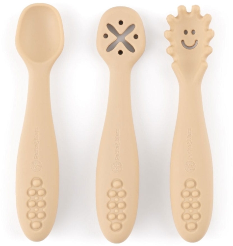 Petite&Mars Take&Match - silikonowe łyżeczki, zestaw 3 szt | Desert Sand