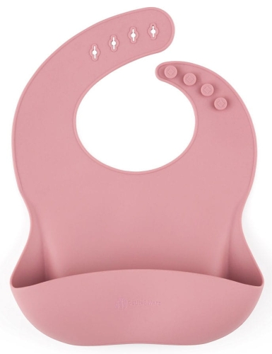 Petite&Mars Sam - silikonowy śliniaczek | Dusty Rose