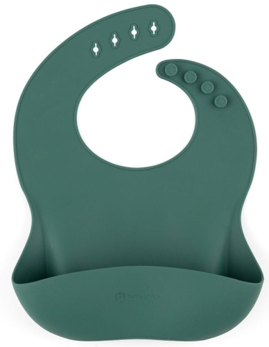 Petite&Mars Sam - silikonowy śliniaczek | Misty Green