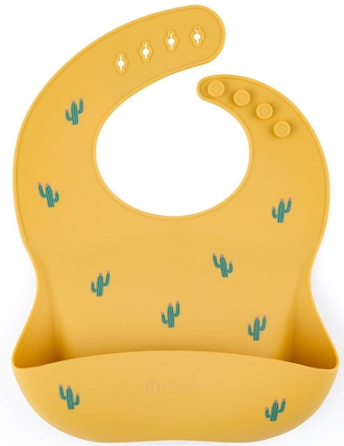 Petite&Mars Sam - silikonowy śliniaczek | Ochre Cacti