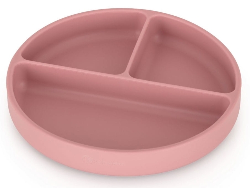 Petite&Mars Take&Match - silikonowy talerzyk z przegródkami i przyssawką | Dusty Rose