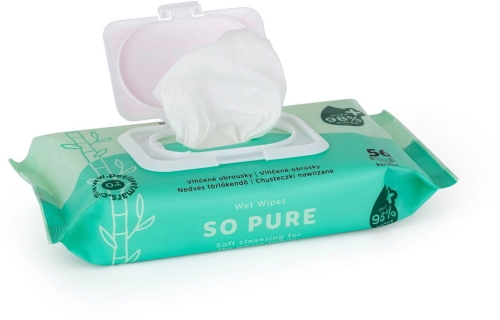 Petite&Mars So Pure - bambusowe chusteczki nawilżane | 56 szt