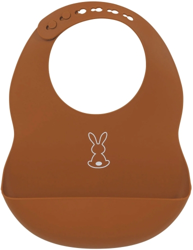 Nattou -  silikonowy śliniak | Terakota