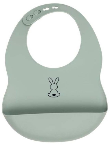 Nattou -  silikonowy śliniak | Zielony