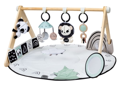 Tiny Love - mata mata edukacyjna z drewnianym stojakiem | Decor Black & White