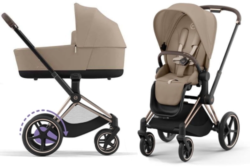 Cybex e-Priam 4.0 - elektryczny wózek wielofunkcyjny, zestaw 2w1 z opcją 3w1 | Cozy Beige