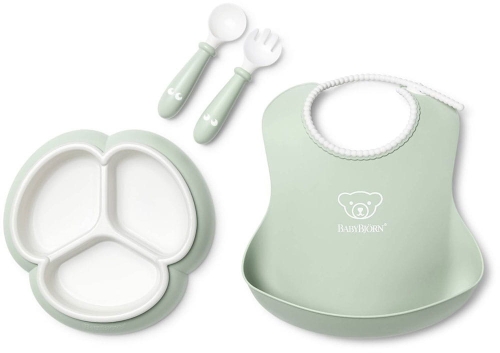 BabyBjorn Mealtime - zestaw do karmienia | Powder Green