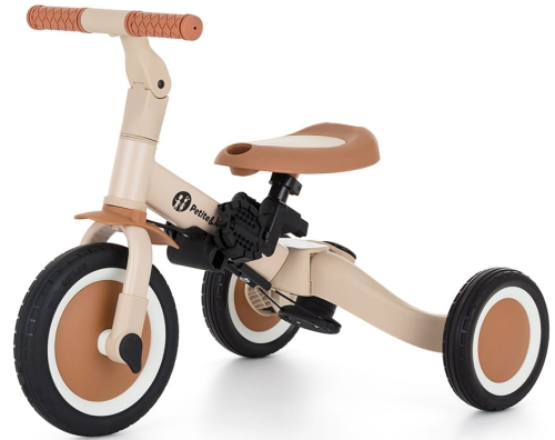 Petite&Mars Turbo - wielofunkcyjny rowerek trójkołowy 5w1 | Desert Sand