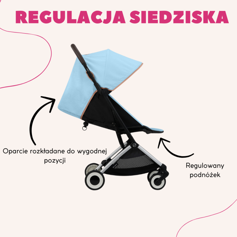 Regulowane oparcie oraz podnóżek w spacerówce Cybex Orfeo
