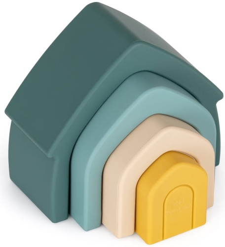 Petite&Mars House - zabawka, silikonowa układanka | Misty Green