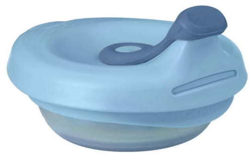 b.box - Silikonowa miseczka z pokrywką fill+feed | Błękit