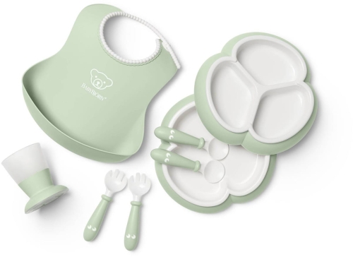 BabyBjorn Dinnerware - zestaw do karmienia 8 elementów | Powder Green