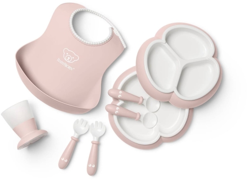 BabyBjorn Dinnerware - zestaw do karmienia 8 elementów | Powder Pink