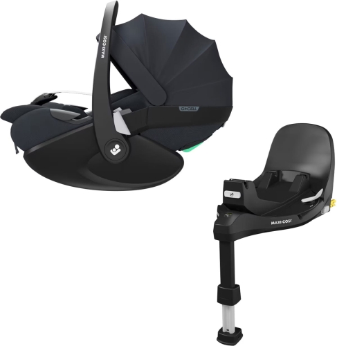 Maxi Cosi Pebble 360 PRO 2 - obrotowy, wysuwany, rozkładany fotelik samochodowy 40-87 cm, ~0-13 kg, zestaw z bazą Isofix | Essential Graphite