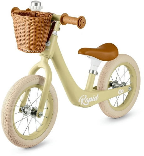 Kinderkraft Rapid 2 - lekki rowerek biegowy z koszykiem | Savannah Green
