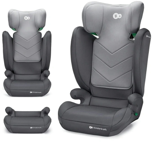 Kinderkraft i-Spark i-Size - fotelik samochodowy  podstawka 2w1  | Grey
