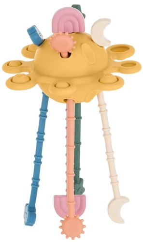 Petite&Mars Crazy Planet - zabawka sensoryczna dla dzieci 10m+ | Intense Ochre