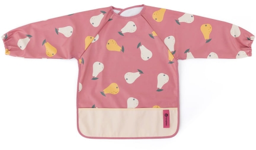 Petite&Mars Ben - śliniak, fartuch z długim rękawem | Pink Pear
