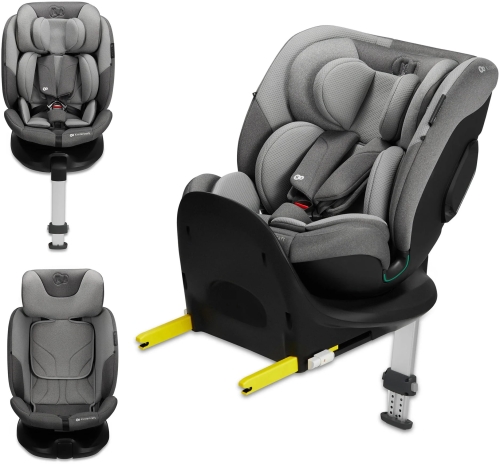 Kinderkraft i-Fix - obrotowy fotelik samochodowy 40-150 cm / 0-12 lat / 0-36 kg | Cool Grey
