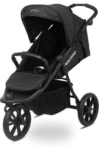 Caretero Lima - spacerowy wózek trójkołowy terenowy | Black