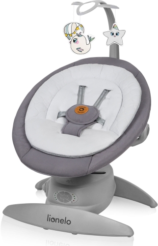 Lionelo Mell - leżaczek-bujaczek z Bluetooth | Grey Stone