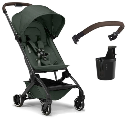 Joolz Aer +  - unikalny wózek spacerowy, w zestawie pałąk i uchwyt na kubek | Forest Green