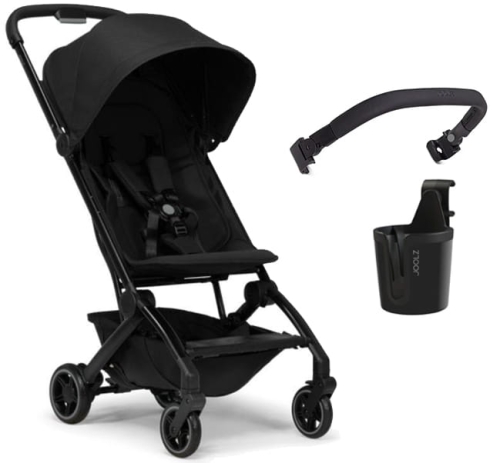 Joolz Aer +  - unikalny wózek spacerowy, w zestawie pałąk i uchwyt na kubek | Space Black