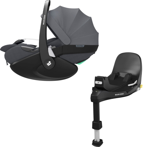 Maxi Cosi Pebble 360 PRO 2 - obrotowy, wysuwany, rozkładany fotelik samochodowy 40-87 cm, ~0-13 kg, zestaw z bazą Isofix | Twillic Graphite