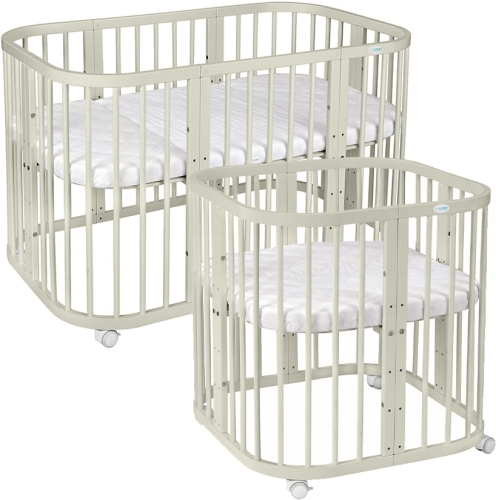 Waldin - łóżeczko W2 7w1 z materacem | Olive