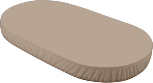 Waldin - bawełniane prześcieradło do łóżeczka owalnego 7w1 | Duży 73x122 Taupe
